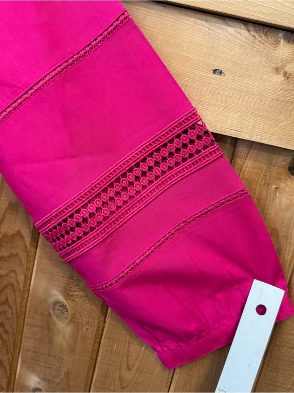 Chico's Hot Pink Split-Neck Tunic 1 9/10 - Picture 5 of 6